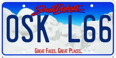 SD license plate 0SKL66