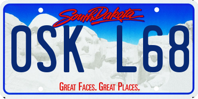 SD license plate 0SKL68