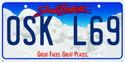 SD license plate 0SKL69