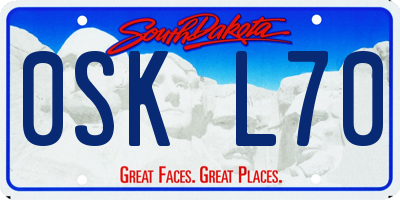 SD license plate 0SKL70