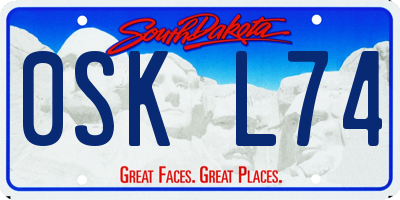SD license plate 0SKL74