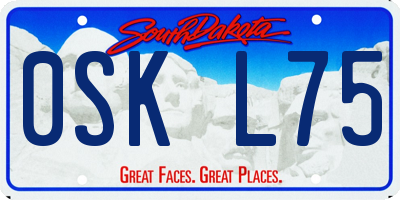 SD license plate 0SKL75