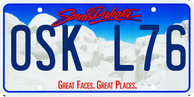 SD license plate 0SKL76