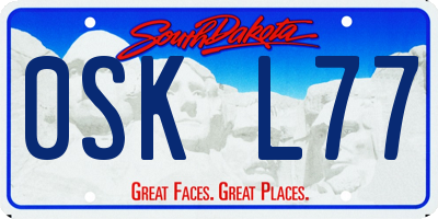 SD license plate 0SKL77
