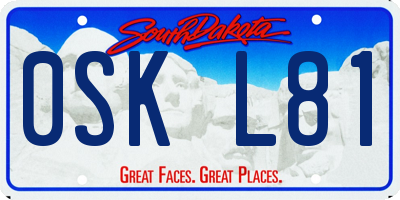 SD license plate 0SKL81