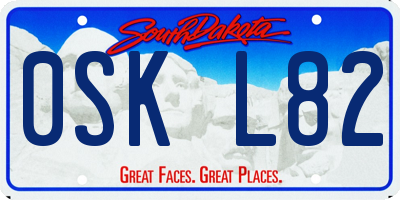 SD license plate 0SKL82