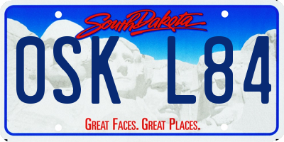 SD license plate 0SKL84