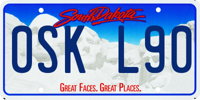 SD license plate 0SKL90