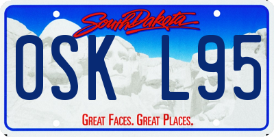 SD license plate 0SKL95