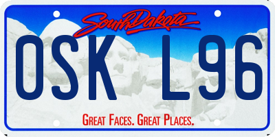 SD license plate 0SKL96
