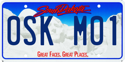 SD license plate 0SKM01