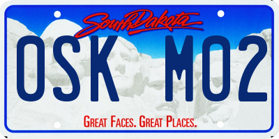 SD license plate 0SKM02