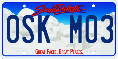 SD license plate 0SKM03