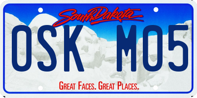 SD license plate 0SKM05