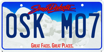 SD license plate 0SKM07