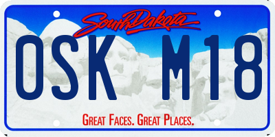 SD license plate 0SKM18