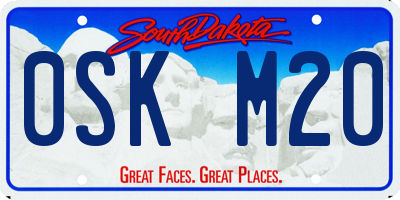 SD license plate 0SKM20