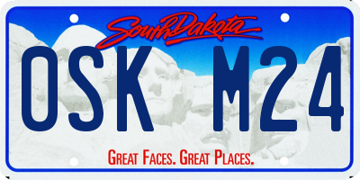 SD license plate 0SKM24
