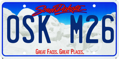 SD license plate 0SKM26