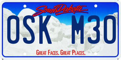 SD license plate 0SKM30