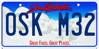 SD license plate 0SKM32
