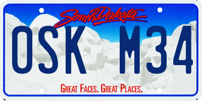 SD license plate 0SKM34
