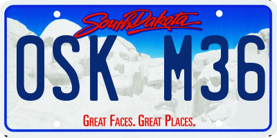 SD license plate 0SKM36
