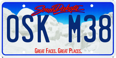 SD license plate 0SKM38