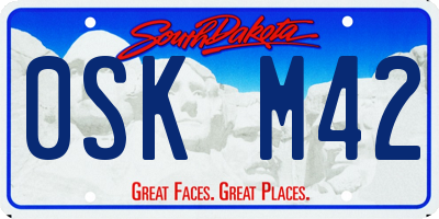 SD license plate 0SKM42