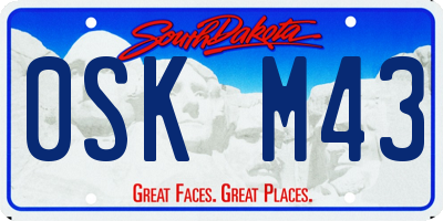 SD license plate 0SKM43