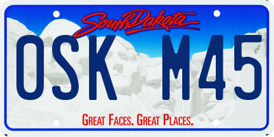 SD license plate 0SKM45