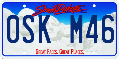 SD license plate 0SKM46