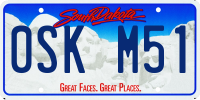 SD license plate 0SKM51