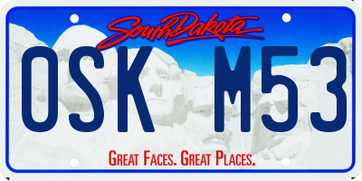 SD license plate 0SKM53