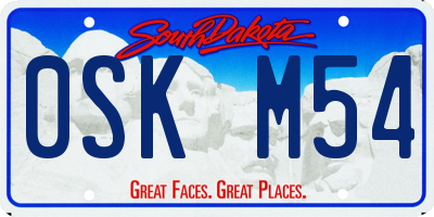 SD license plate 0SKM54