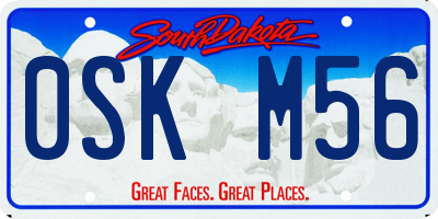 SD license plate 0SKM56