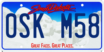 SD license plate 0SKM58