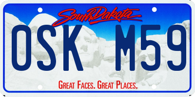 SD license plate 0SKM59