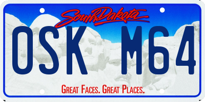 SD license plate 0SKM64