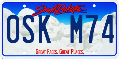 SD license plate 0SKM74