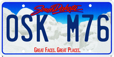 SD license plate 0SKM76