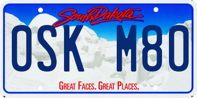 SD license plate 0SKM80