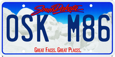 SD license plate 0SKM86