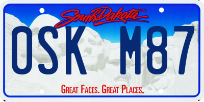 SD license plate 0SKM87