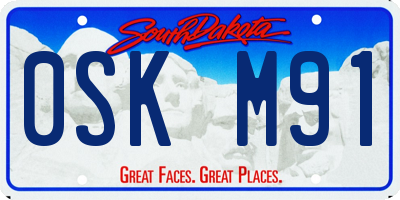 SD license plate 0SKM91