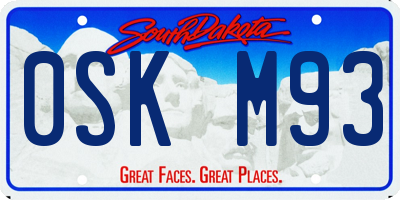 SD license plate 0SKM93