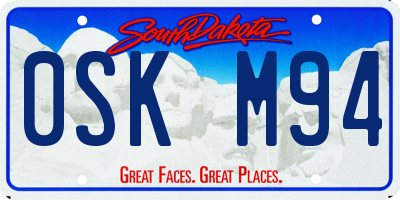 SD license plate 0SKM94