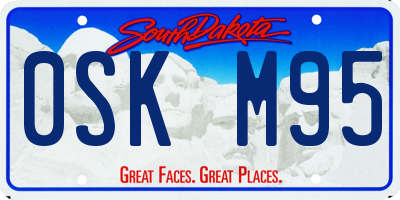 SD license plate 0SKM95