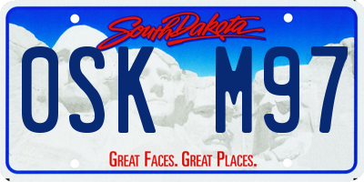 SD license plate 0SKM97