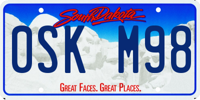 SD license plate 0SKM98